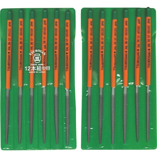 ツボサン 組ヤスリ 12本組 楕円 中目
