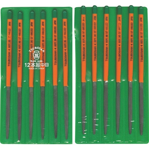 ツボサン 組ヤスリ 12本組 刀刃 中目