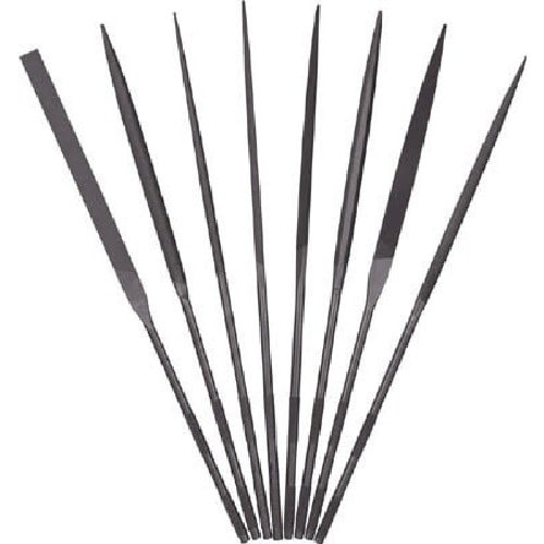 ツボサン 精密ヤスリ 8本組 丸 #3(#6より荒