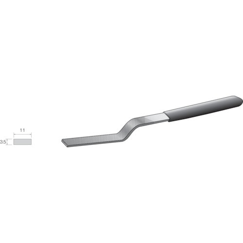 Minimo コテヤスリ クランク型 細目 平