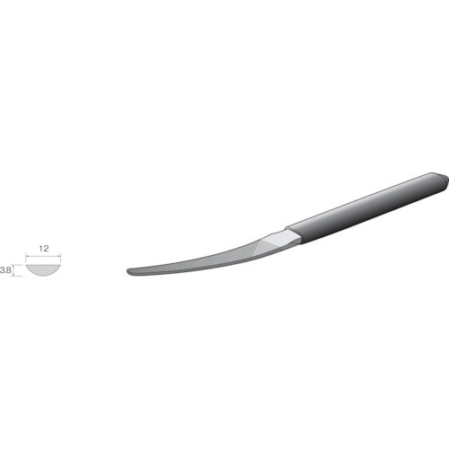 Minimo コテヤスリ 舟型 細目 半丸