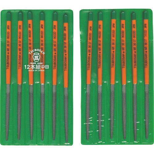 ツボサン 組ヤスリ 12本組 両甲 中目