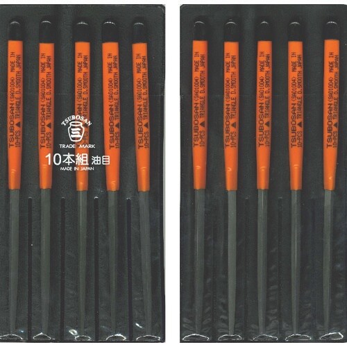 ツボサン 組ヤスリ 10本組 三角 油目