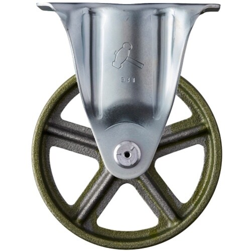 ハンマー プレート式固定鋳物キャスター 150径
