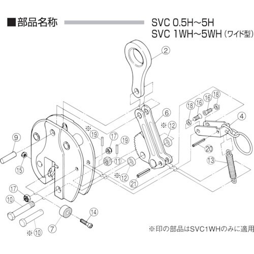 スーパー 立吊クランプ(SVC−H)用カム支持ピン