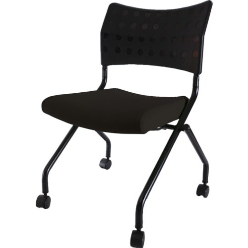 TRUSCO スタッキングチェア キャスター付 ブ