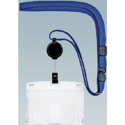 OP 吊り下げ名札 リール式 ハードID 1枚 青