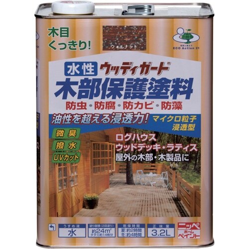 ニッぺ 水性ウッディガード 3.2L ウォルナット