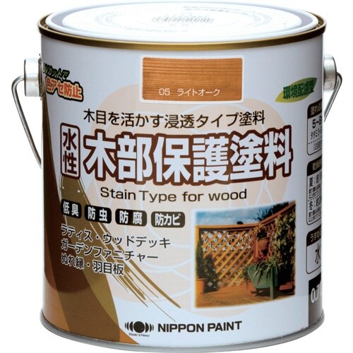 ニッぺ 水性木部保護塗料 0.7L ライトオーク