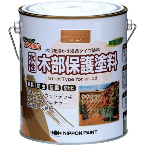 ニッぺ 水性木部保護塗料 1.6L オーク HXY