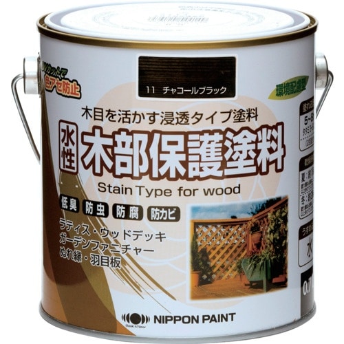 ニッぺ 水性木部保護塗料 0.7L チャコールブラ