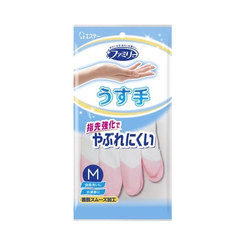 ファミリービニールうす手指先強化 Mピンク 10双