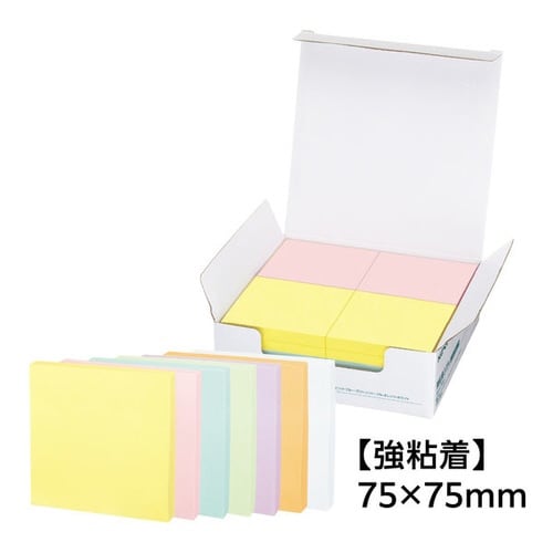 強粘着ふせん K2 75×75 パステル混色20冊