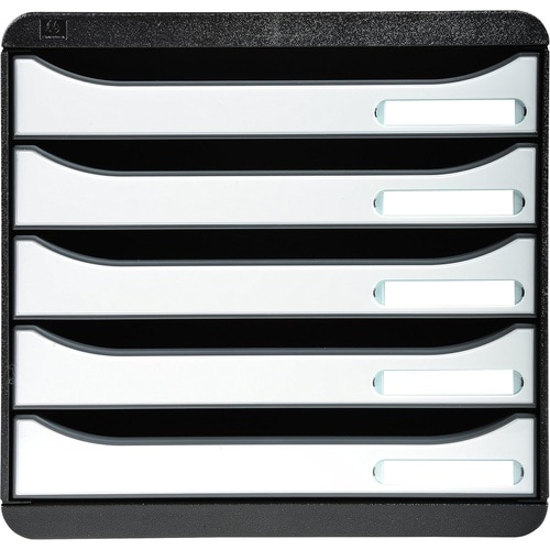 レターケース A4 5段 ブラック/ホワイト