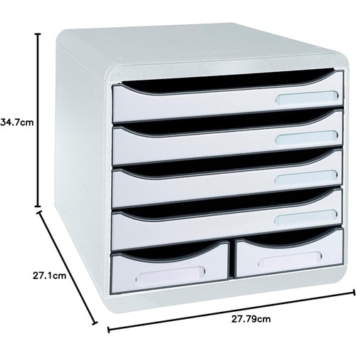 レターケース A4 5段 ライトグレー