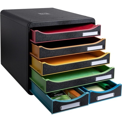 レターケース A4 5段 ブラック(引出しマルチ