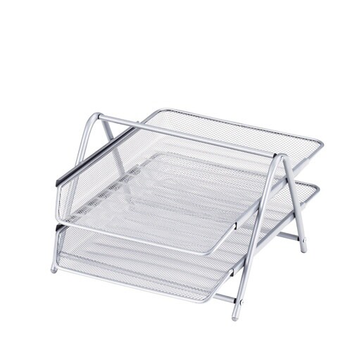 ファイルトレー2段 シルバー×4