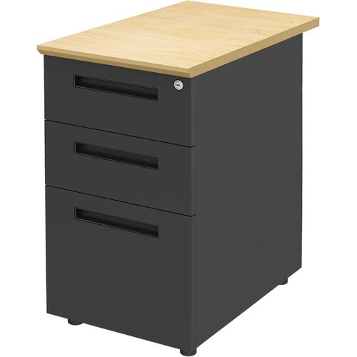 NBDオフィスデスク脇机3段 NA・BK