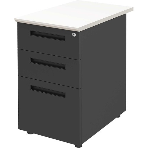 NBDオフィスデスク脇机3段 WH・BK