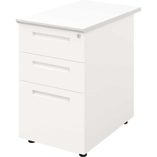 NBDオフィスデスク脇机3段 WH・WH