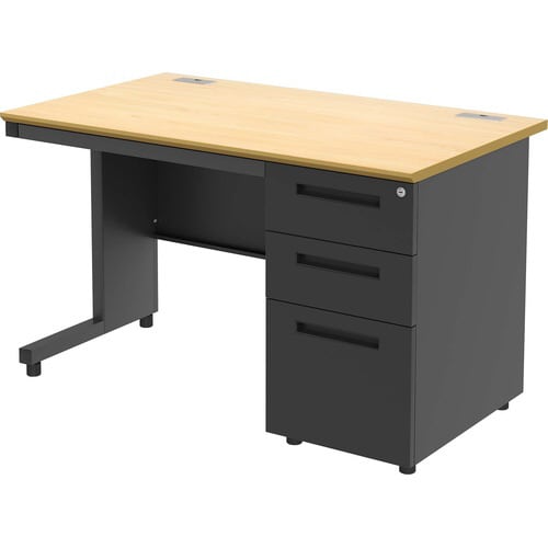 NBDオフィスデスク片袖机1200 NA・BK