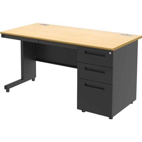 NBDオフィスデスク片袖机1400 NA・BK