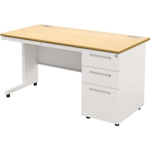 NBDオフィスデスク片袖机1400 NA・WH