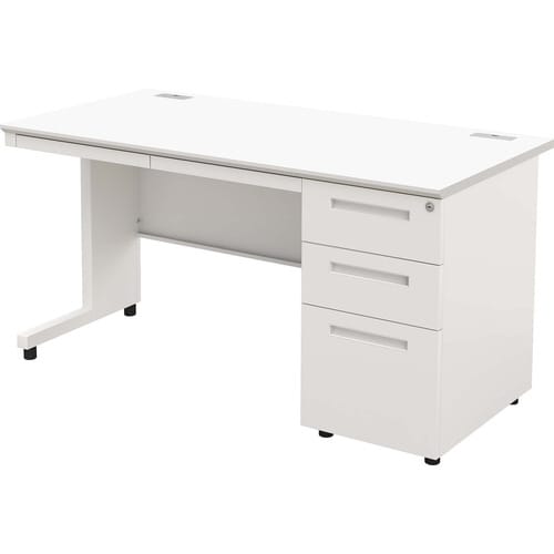 NBDオフィスデスク片袖机1400 WH・WH