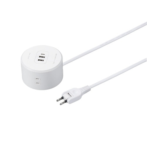 丸型タップ4個口PD20W0.5m白