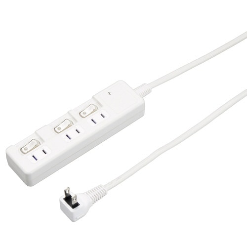 雷ガード付3個口節電タップ5mホワイト