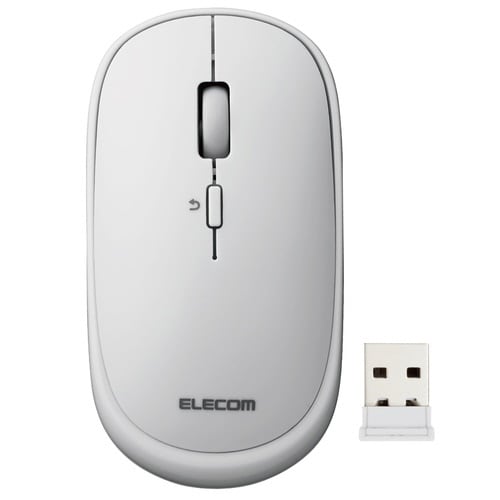 BlueLEDマウス/薄型/4ボタン/グレー