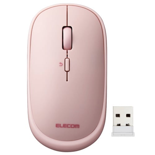 BlueLEDマウス/薄型/4ボタン/ピンク