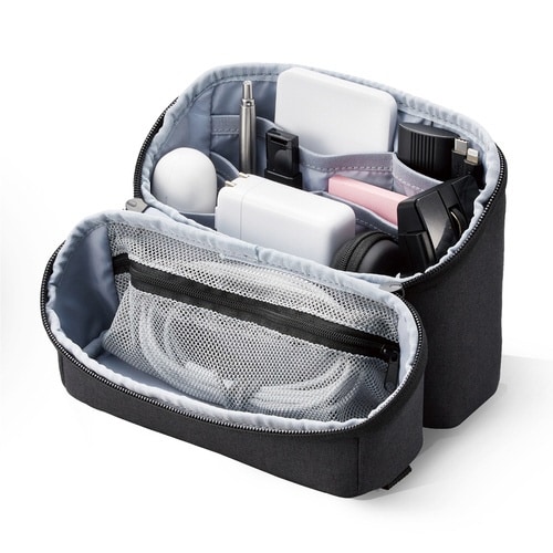 オーガナイズポーチ 取っ手付き ブラック