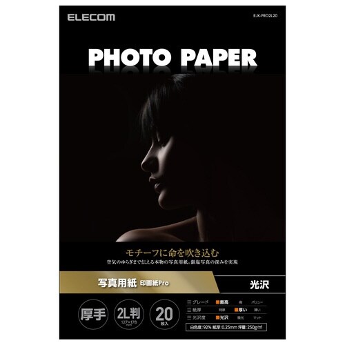 プリンター用紙 光沢 印画紙 2L判 20枚