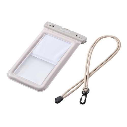 スマホ用防水ケースIPX8フローティング灰