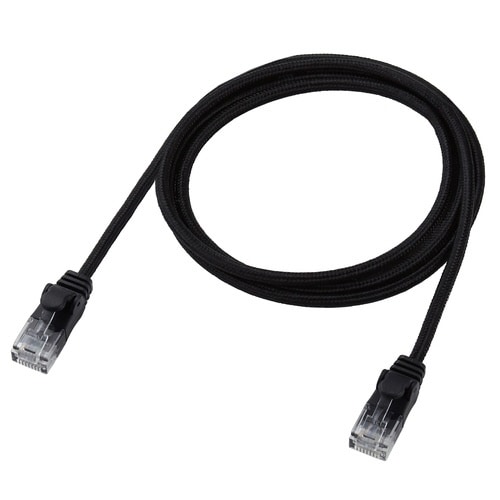 LANケーブル CAT6A準拠 1m メッシュ 黒