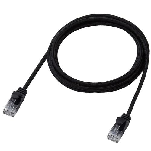 LANケーブル CAT6A準拠 2m メッシュ 黒