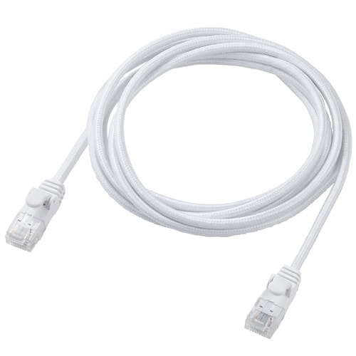 LANケーブル CAT6A準拠 2m メッシュ 白