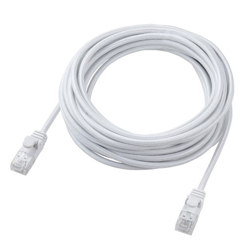 LANケーブル CAT6A準拠 5m メッシュ 白
