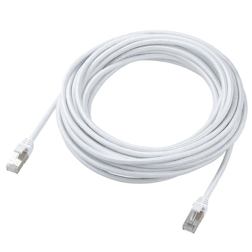 LANケーブルCAT7 10m メッシュ ホワイト