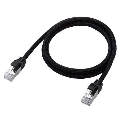 LANケーブル CAT8 1m メッシュ ブラック
