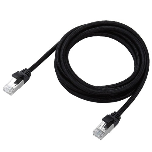 LANケーブル CAT8 2m メッシュ ブラック