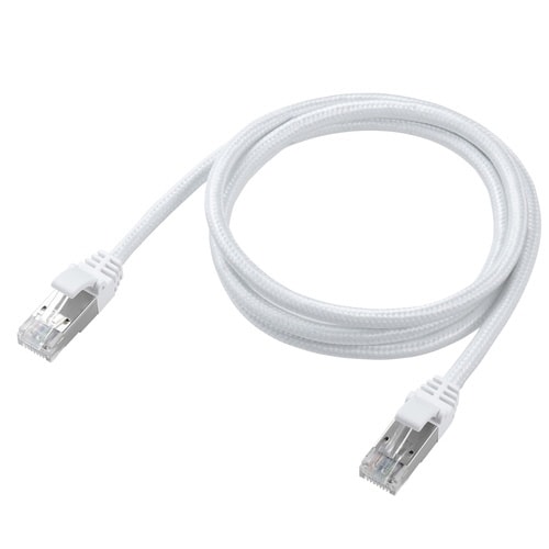 LANケーブル CAT8 1m メッシュ ホワイト