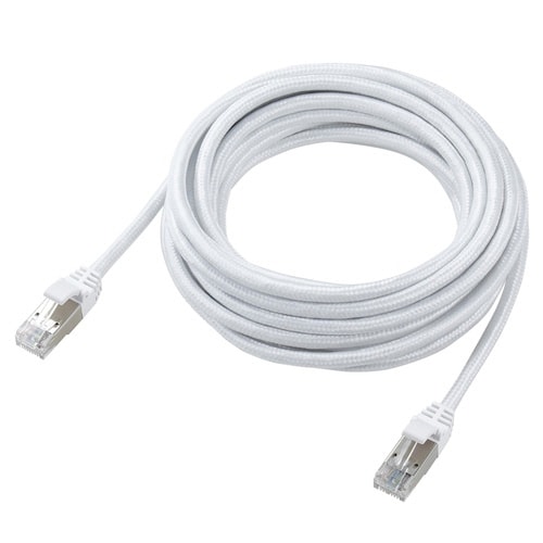 LANケーブル CAT8 5m メッシュ ホワイト