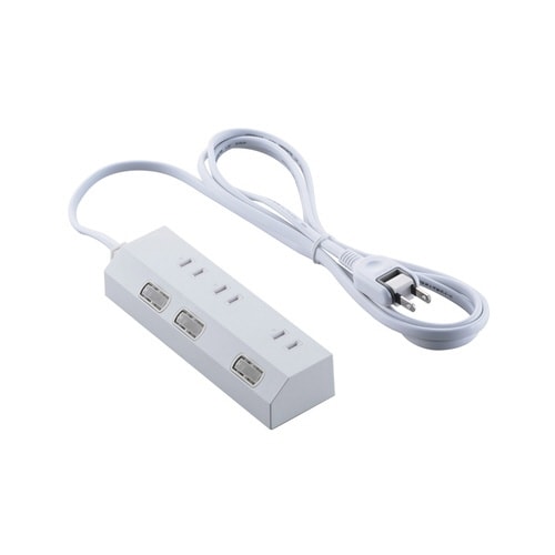電源タップ 2m 3個口 個別スイッチ ホワイト