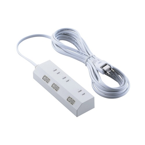 電源タップ 5m 3個口 個別スイッチ ホワイト