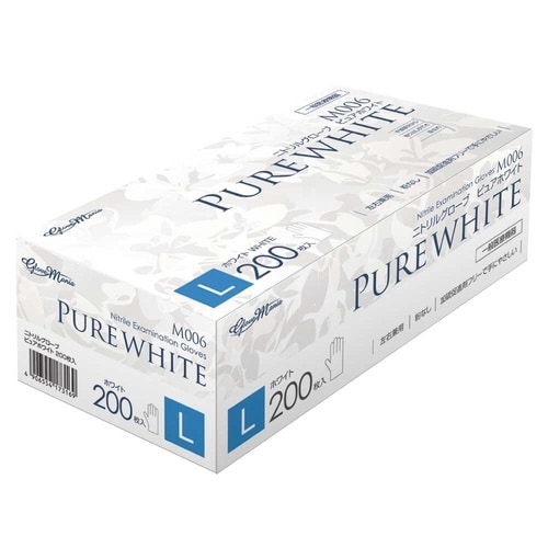 ニトリルグローブ ピュアホワイトM006 L×10