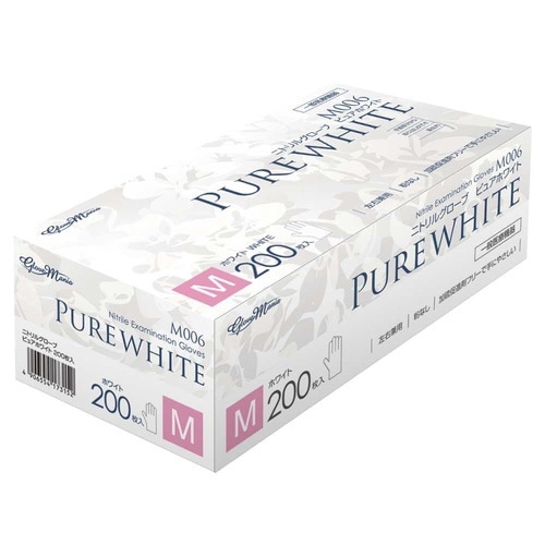 ニトリルグローブ ピュアホワイトM006 M×10