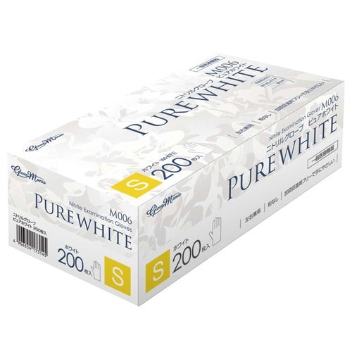 ニトリルグローブ ピュアホワイトM006 S×10