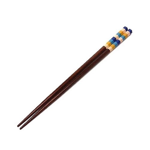 箸 23cm キューピット 六角箸 木製 ブルー